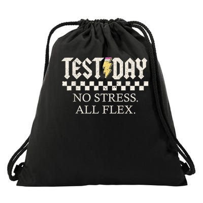 State Testing Day Motivation No Stress All Flex Drawstring Bag