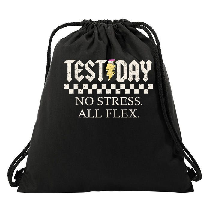 State Testing Day Motivation No Stress All Flex Drawstring Bag
