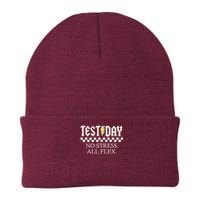 State Testing Day Motivation No Stress All Flex Knit Cap Winter Beanie