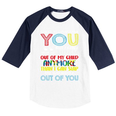 Sorry To Disappoint You I CanT Spank Autism Out Of My Gift Baseball Sleeve Shirt