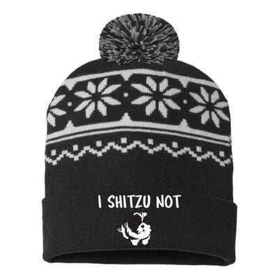 Shih Tzu Dog Owner Funny I Shitzu Not USA-Made Snowflake Beanie