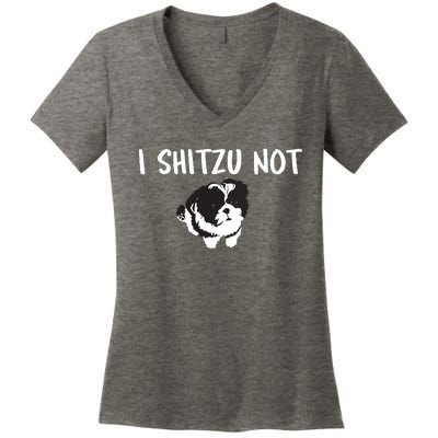 Shih Tzu Dog Owner Funny I Shitzu Not Women's V-Neck T-Shirt