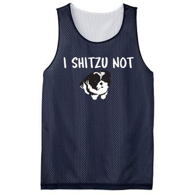 Shih Tzu Dog Owner Funny I Shitzu Not Mesh Reversible Basketball Jersey Tank