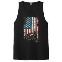 Steam Train Driver Trainspotting Locomotive American Flag PosiCharge Competitor Tank