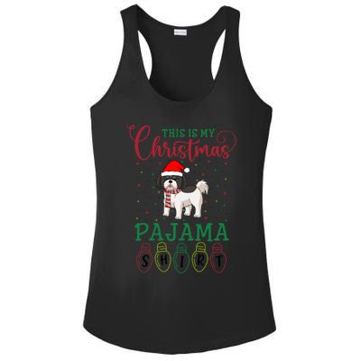 Shih Tzu Dog Xmas Light Funny This Is My Christmas Pajama Meaningful Gift Ladies PosiCharge Competitor Racerback Tank