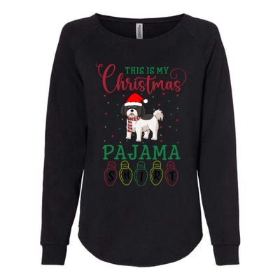 Shih Tzu Dog Xmas Light Funny This Is My Christmas Pajama Meaningful Gift Womens California Wash Sweatshirt