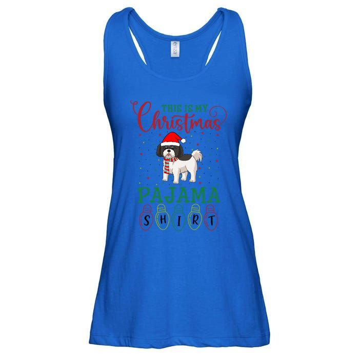 Shih Tzu Dog Xmas Light Funny This Is My Christmas Pajama Meaningful Gift Ladies Essential Flowy Tank