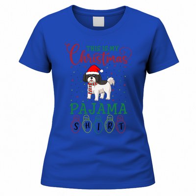 Shih Tzu Dog Xmas Light Funny This Is My Christmas Pajama Meaningful Gift Women's T-Shirt