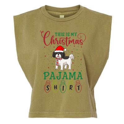 Shih Tzu Dog Xmas Light Funny This Is My Christmas Pajama Meaningful Gift Garment-Dyed Women's Muscle Tee