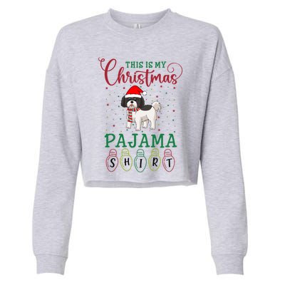 Shih Tzu Dog Xmas Light Funny This Is My Christmas Pajama Meaningful Gift Cropped Pullover Crew