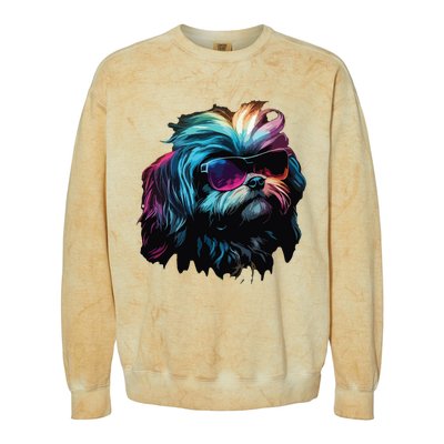 Shih Tzu Dogs Shih Tzus Colorblast Crewneck Sweatshirt