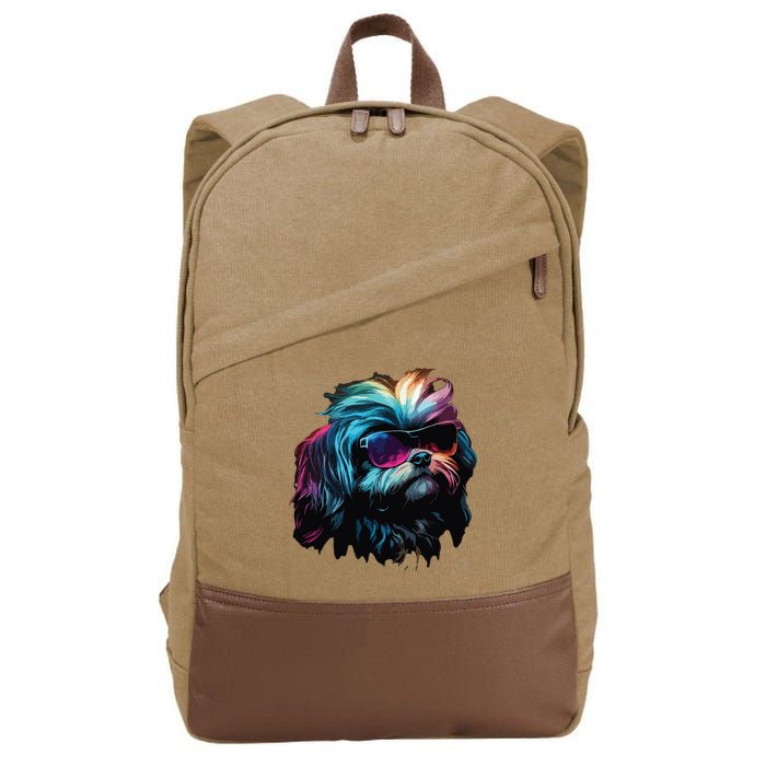 Shih Tzu Dogs Shih Tzus Cotton Canvas Backpack