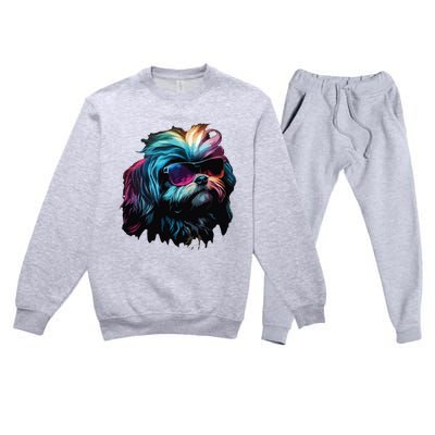 Shih Tzu Dogs Shih Tzus Premium Crewneck Sweatsuit Set