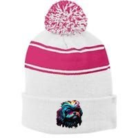 Shih Tzu Dogs Shih Tzus Stripe Pom Pom Beanie