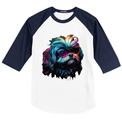 Shih Tzu Dogs Shih Tzus Baseball Sleeve Shirt