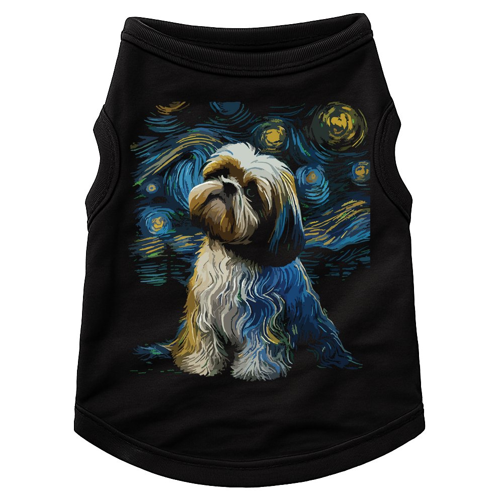 Shih Tzu Dog Starry Night Dogs Lover Gifts Graphic Doggie Tank