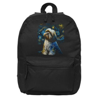 Shih Tzu Dog Starry Night Dogs Lover Gifts Graphic 16 in Basic Backpack
