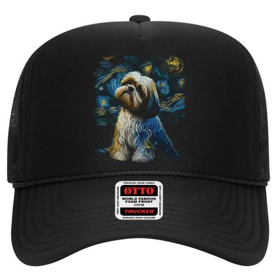 Shih Tzu Dog Starry Night Dogs Lover Gifts Graphic Trucker Hat