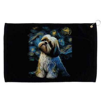 Shih Tzu Dog Starry Night Dogs Lover Gifts Graphic Grommeted Golf Towel