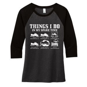 Snowmobile Things Do In My Spare Time Funny Snowmobiling Women's Tri-Blend 3/4-Sleeve Raglan Shirt