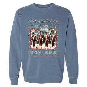 Santa Trump Dance Make Christmas Great Again Ugly Sweater Garment-Dyed Sweatshirt