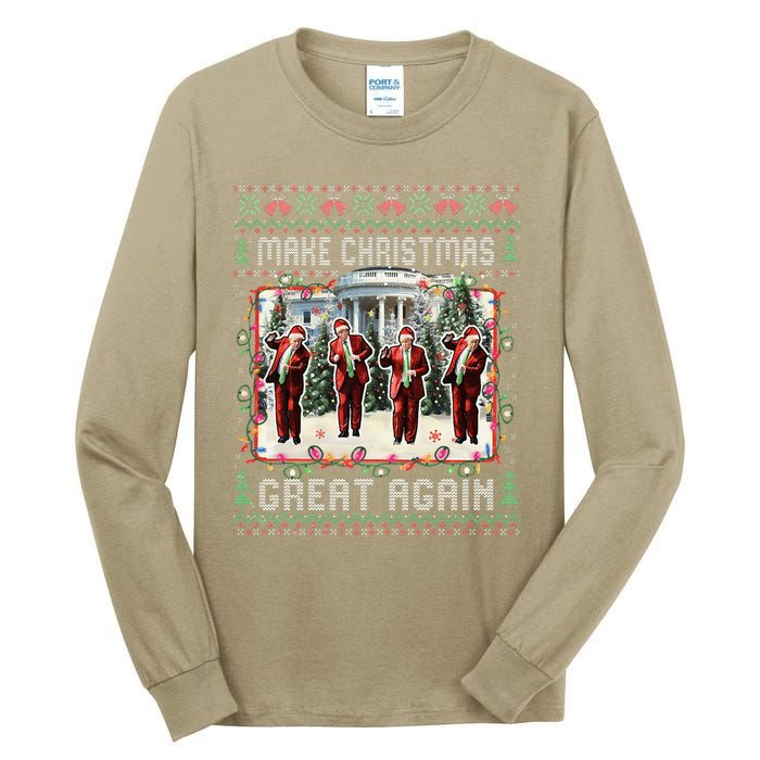 Santa Trump Dance Make Christmas Great Again Ugly Sweater Tall Long Sleeve T-Shirt