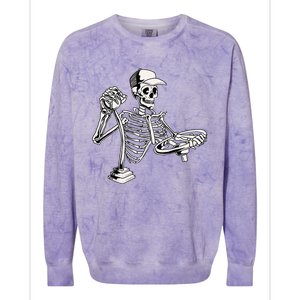 Skeleton Truck Driver Funny Big Trucking Trucker Colorblast Crewneck Sweatshirt