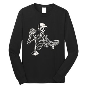 Skeleton Truck Driver Funny Big Trucking Trucker Long Sleeve Shirt