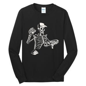 Skeleton Truck Driver Funny Big Trucking Trucker Tall Long Sleeve T-Shirt