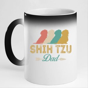 Shih Tzu Dog Retro Shih Tzu Lover Dad Grandpa Meaningful Gift 11oz Black Color Changing Mug