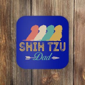 Shih Tzu Dog Retro Shih Tzu Lover Dad Grandpa Meaningful Gift Coaster