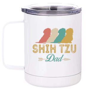 Shih Tzu Dog Retro Shih Tzu Lover Dad Grandpa Meaningful Gift 12 oz Stainless Steel Tumbler Cup