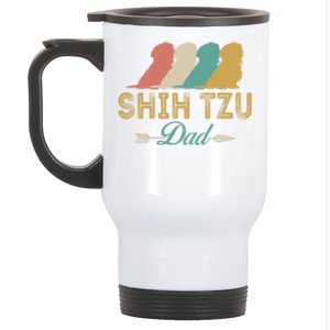 Shih Tzu Dog Retro Shih Tzu Lover Dad Grandpa Meaningful Gift Stainless Steel Travel Mug