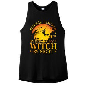 Science Teacherby Day Witch By Night Halloween Teachers Gift Ladies PosiCharge Tri-Blend Wicking Tank