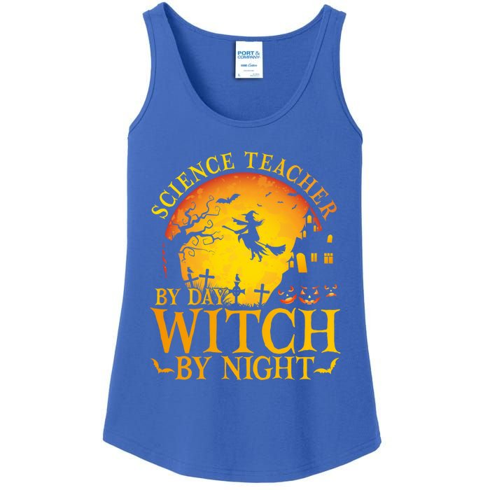 Science Teacherby Day Witch By Night Halloween Teachers Gift Ladies Essential Tank