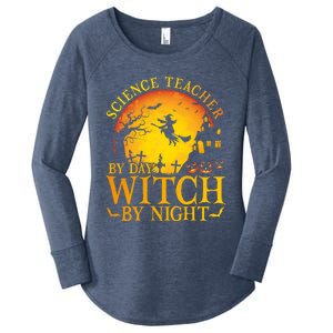 Science Teacherby Day Witch By Night Halloween Teachers Gift Women's Perfect Tri Tunic Long Sleeve Shirt