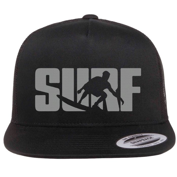 Surfing Themed Design For Surfer Surfing Flat Bill Trucker Hat