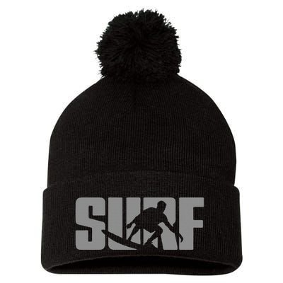 Surfing Themed Design For Surfer Surfing Pom Pom 12in Knit Beanie