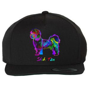 Shih Tzu Dog Lover Colorfull Pop Art Shih Tzu Christmas Fun Great Gift Wool Snapback Cap