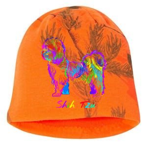 Shih Tzu Dog Lover Colorfull Pop Art Shih Tzu Christmas Fun Great Gift Kati - Camo Knit Beanie