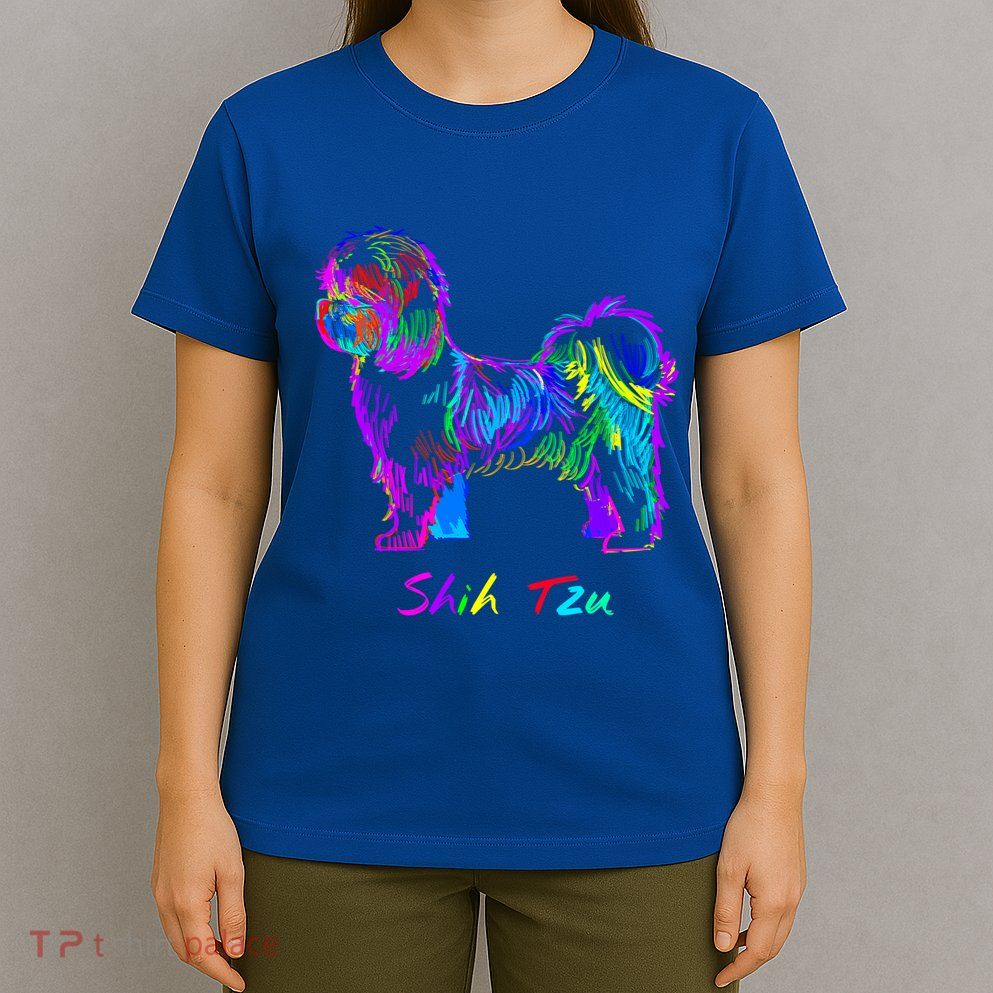 Shih Tzu Dog Lover Colorfull Pop Art Shih Tzu Christmas Fun Great Gift T-Shirt