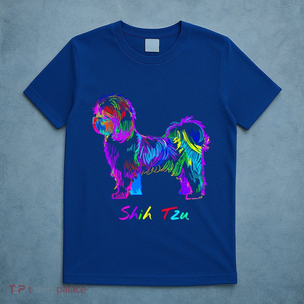 Shih Tzu Dog Lover Colorfull Pop Art Shih Tzu Christmas Fun Great Gift T-Shirt