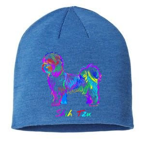 Shih Tzu Dog Lover Colorfull Pop Art Shih Tzu Christmas Fun Great Gift Sustainable Beanie