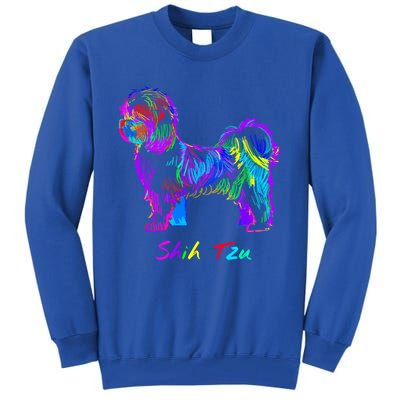 Shih Tzu Dog Lover Colorfull Pop Art Shih Tzu Christmas Fun Great Gift Tall Sweatshirt