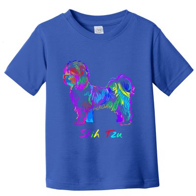 Shih Tzu Dog Lover Colorfull Pop Art Shih Tzu Christmas Fun Great Gift Toddler T-Shirt