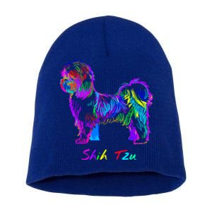 Shih Tzu Dog Lover Colorfull Pop Art Shih Tzu Christmas Fun Great Gift Short Acrylic Beanie