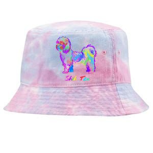 Shih Tzu Dog Lover Colorfull Pop Art Shih Tzu Christmas Fun Great Gift Tie-Dyed Bucket Hat