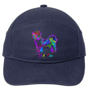 Shih Tzu Dog Lover Colorfull Pop Art Shih Tzu Christmas Fun Great Gift 7-Panel Snapback Hat