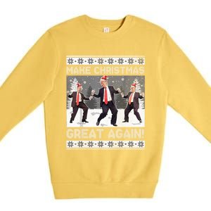 Santa Trump Dance Make Christmas Great Again Ugly Gift Premium Crewneck Sweatshirt