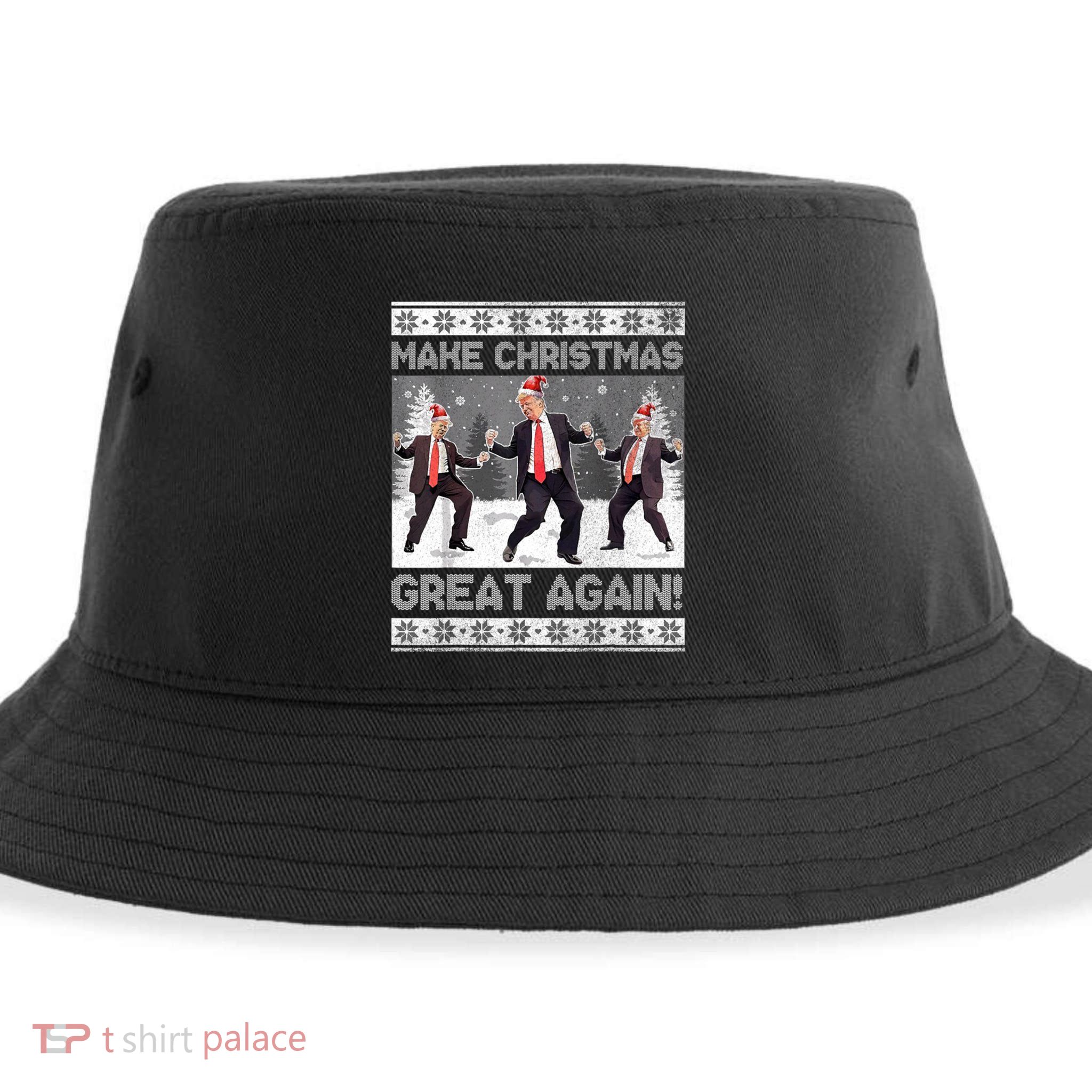 Santa Trump Dance Make Christmas Great Again Ugly Gift Sustainable Bucket Hat